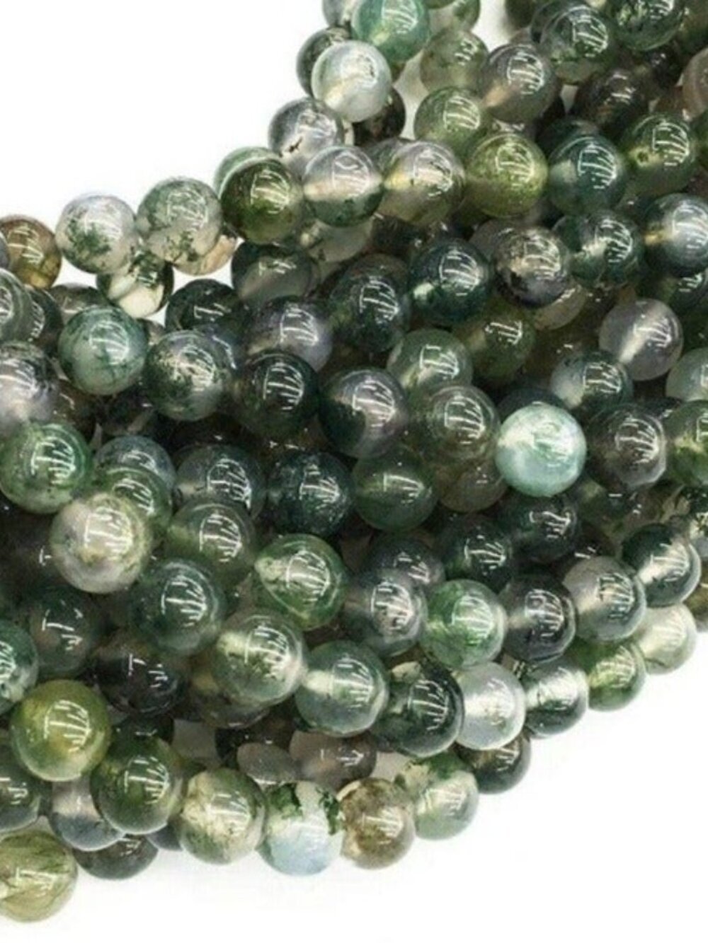 50 Montana Moss Agate Beads Round 4mm Loose Bulk Bead Pack